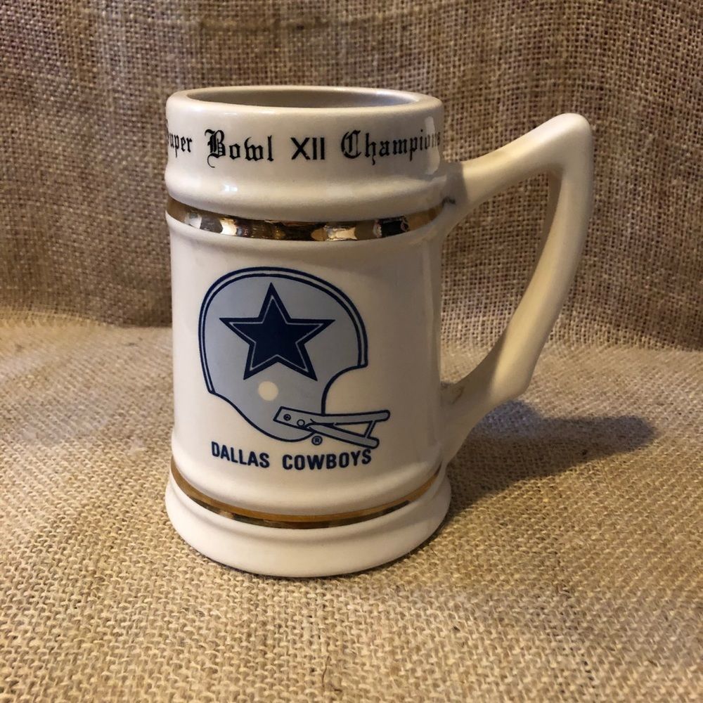 Vintage 1977 Dallas Cowboys Superbowl VII Stein Mug